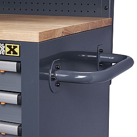 Мобильный верстак со стеной и деревянной столешницей