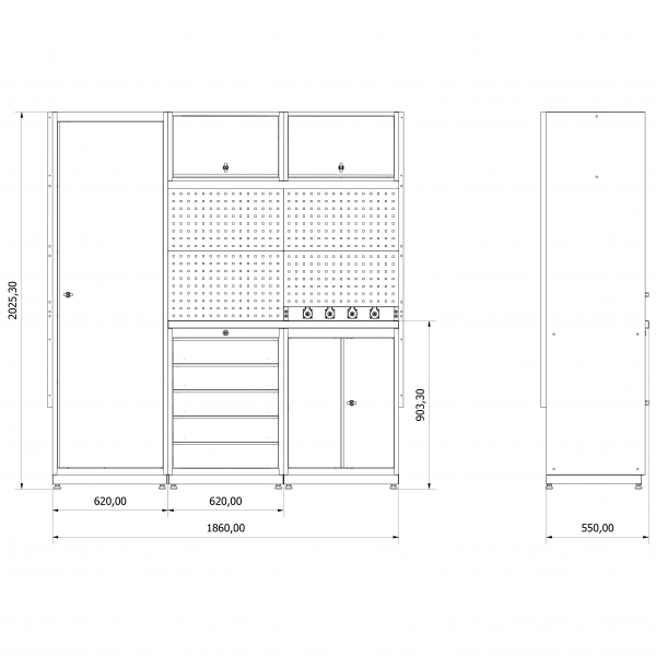 Workbench with Cabinet Valkenpower