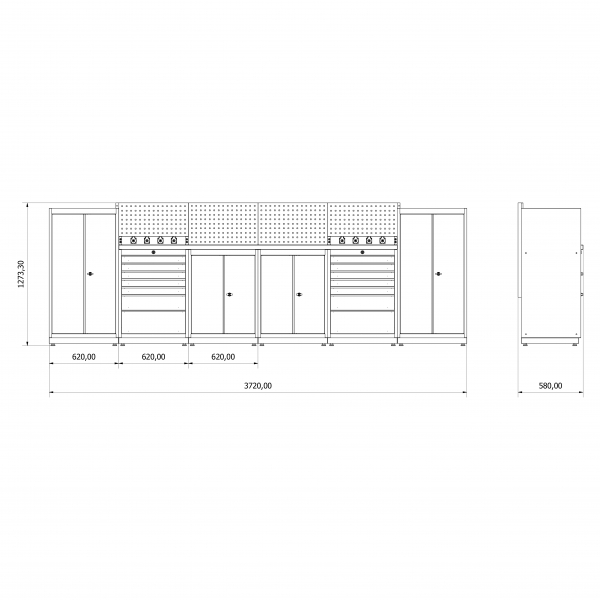 Modular Workbench Set Valkenpower Series H