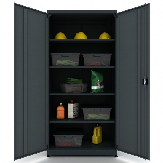 Metal work cabinet with 4 shelves Valkenpower