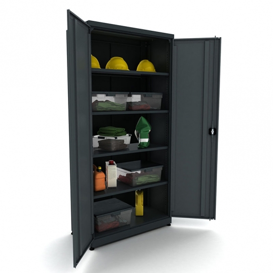 Metal work cabinet with 4 shelves Valkenpower