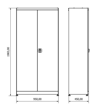 Metalinė darbo spinta su 4 lentynomis ir 2 stalčiais Valkenpower