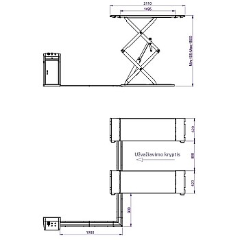 Двойной ножничный подъемник BD-S4DE, 3500 кг