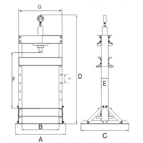 Hydraulic press 20 tons with foot pedal