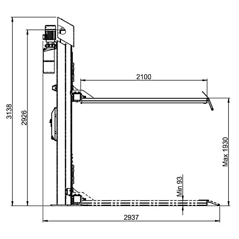 Электрогидравлический одноколонный подъемник ATH-Single Lift 12PL