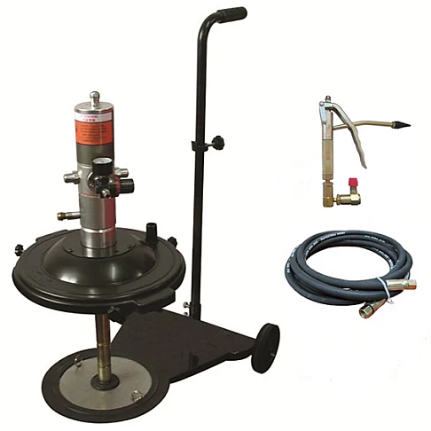 Grease pump pneumatic for grease with wheels