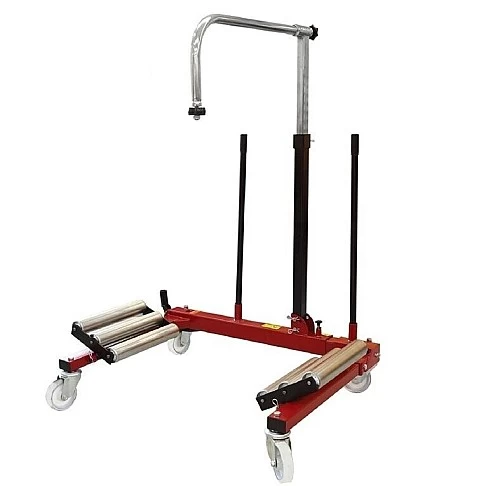 Wheel dolly for transporting and positioning wheels up to 1.5 t
