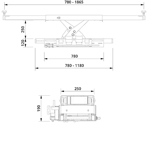 Пневмогидравлический подъемник оси AC Hydraulic SD20PHL-W 2.0т