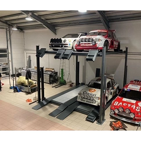 Четырёхстоечный парковочный подъёмник на шесть автомобилей