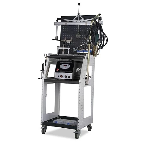 Automotive body spot welding machine for aluminum with trolley
