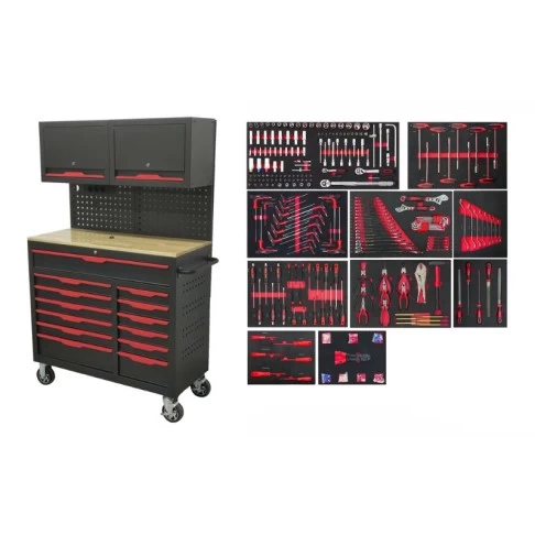 Tool trolley with 10 drawers and 471 tools BD-RC39