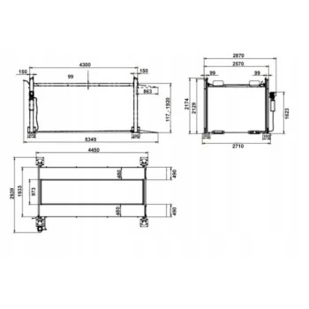 Четырехстоечный стояночный подъемник 4 тонны BD4010