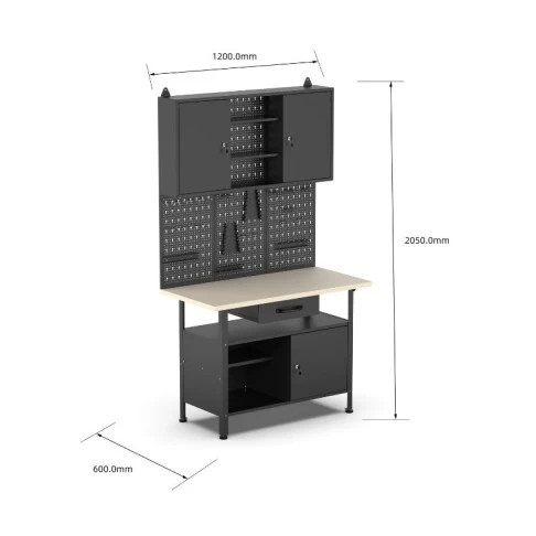 Workbench set 1200 x 600 x 2050 mm