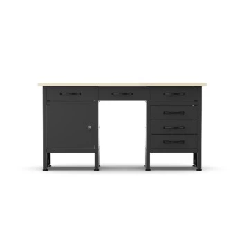 Professional workshop workbench with 6 drawers and lockable cabinet, 1600 x 600 x 850 mm