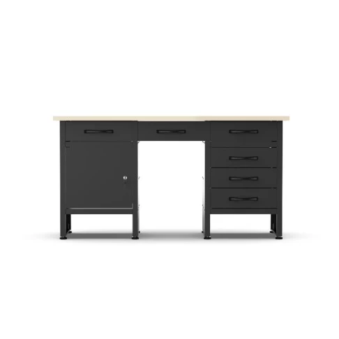 Professional workshop workbench with 6 drawers and lockable cabinet, 1600 x 600 x 850 mm
