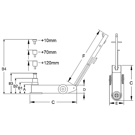 Пневмогидравлический домкрат 28T A28-HC