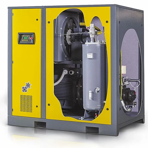 Screw air compressor with direct drive technology and frequency control 45 kW Comprag