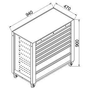 Tool trolley with front handles Gude