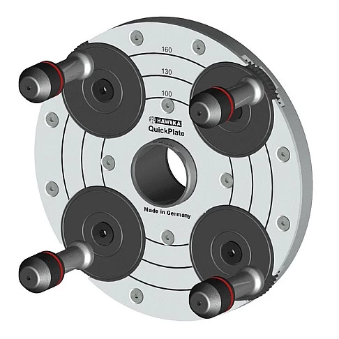 Adjustable clamping plate for wheel centering QuickPlate V (4-pin) Haweka