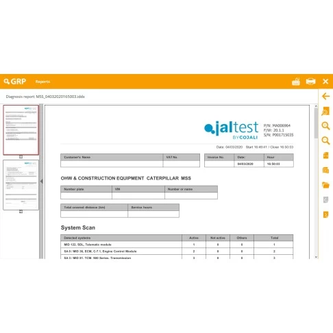 Universal diagnostic equipment for construction machinery Jaltest OHW Kit