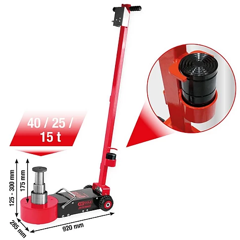 Pneumatinis hidraulinis domkratas 40 / 25 / 15 t Performance KS Tools