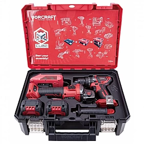 Набор аккумуляторной дрели-шуруповерта и угловой шлифмашины WORCRAFT XCUBE