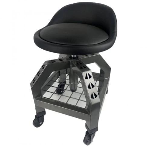 Reguliuojamo aukščio kėdė su atlošu (aukšta) dirbtuvėms