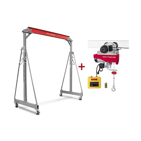 Передвижной козловой кран 2T с электрической талью и тележкой 500/1000 кг MW Tools
