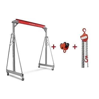 Передвижной козловой кран 2 т с цепной талью и тележкой 2000 кг MW Tools