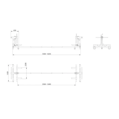 Body rotisserie 2 t with 200 mm wheels MW Tools