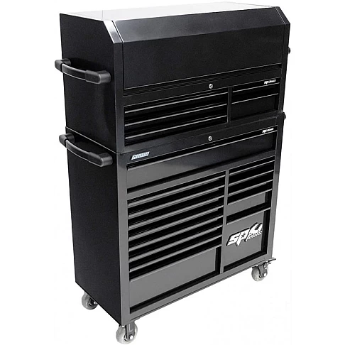 Тележка для инструментов с 14 ящиками и дополнительным 5 вертикальным шкафом SPtools Custom series
