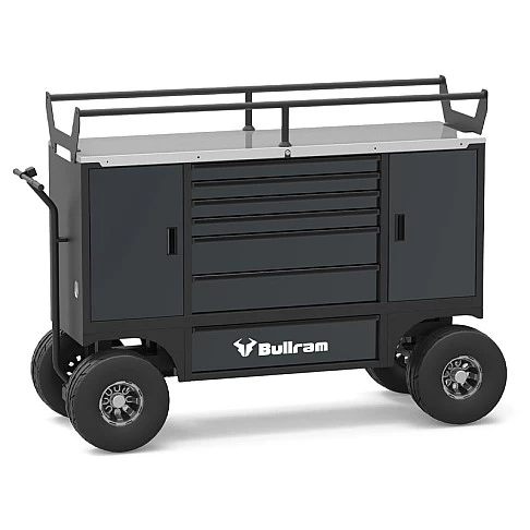 Мобильный верстак/инструментальный шкаф с 7 ящиками и верхней полкой Bullram RoadMaster