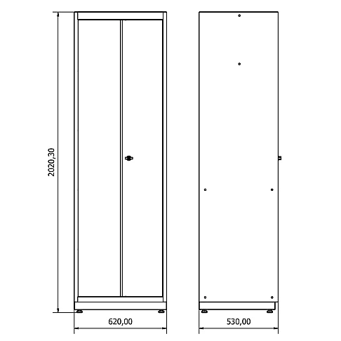 Высокий шкаф для мастерских с двумя дверцами Valkenpower