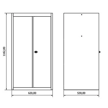 Подвесной двухдверный шкаф Valkenpower