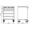 Mobile workshop cabinet with five drawers Valkenpower