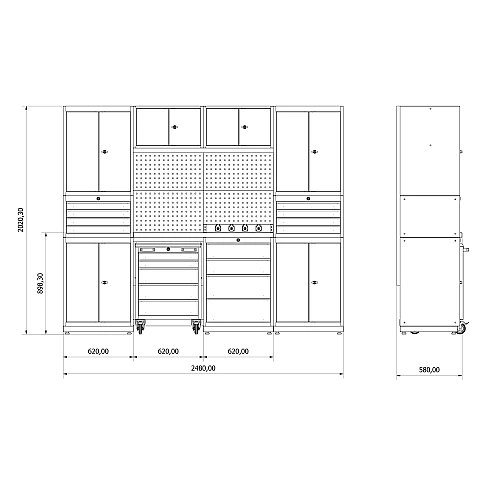 Modulinis darbastalio komplektas Valkenpower ser. F