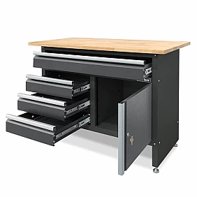 Kompaktiškas darbastalis su 120 x 60 cm mediniu darbastaliu Weber