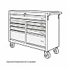 Передвижная мастерская тележка с 9 ящиками и деревянной рабочей поверхностью, укомплектованная 298 инструментами