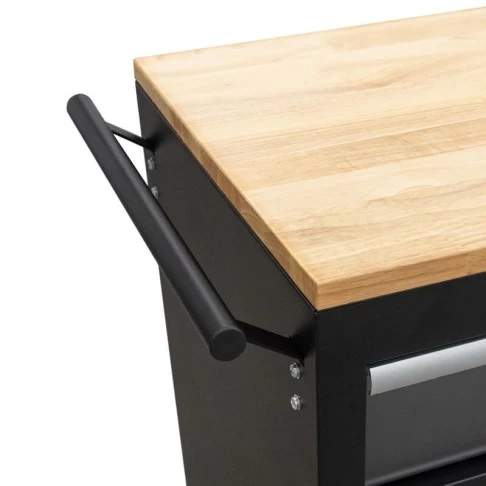 Передвижная мастерская тележка с 9 ящиками и деревянной рабочей поверхностью, укомплектованная 298 инструментами