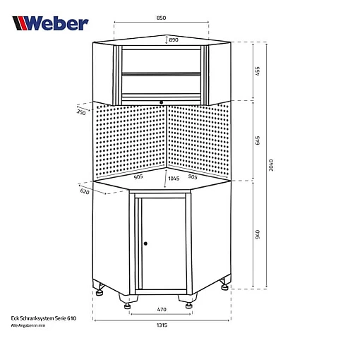 Профессиональный угловой рабочий стол 610 Weber