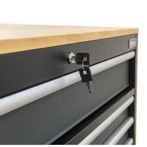 Передвижная мастерская тележка с 9 ящиками и деревянной рабочей поверхностью Weber