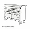 Передвижная мастерская тележка с 9 ящиками и деревянной рабочей поверхностью Weber