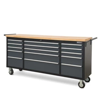 Mobilus darbastalis su 15 stalčių ir mediniu stalviršiu Weber