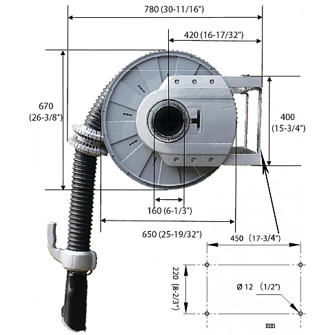 Катушка для выхлопного шланга PRO ECAS-002-100 Castex
