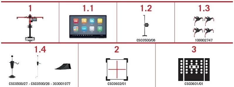 Ratų suvedimo ir ADAS kalibracijos stendas Autel MaxiSys IA900WA Basic kit su padangų laikikliais
