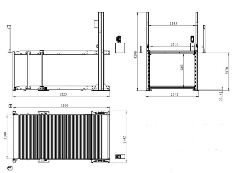 Duobinis parkingo keltuvas tech spec
